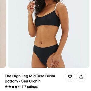 Summersalt mid-rise bikini bottom in black (sea urchin)